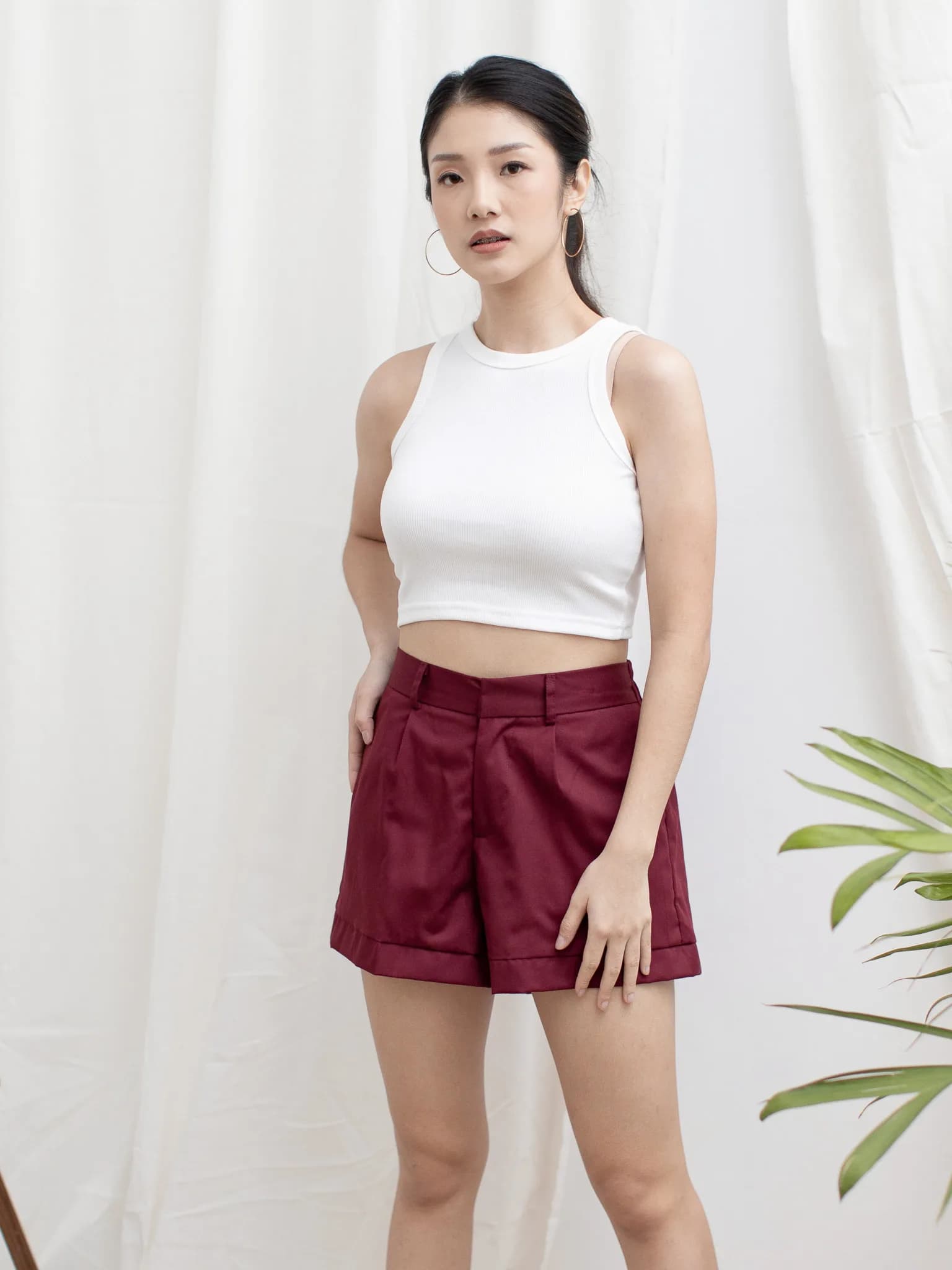Coco Shorts Pants Red Plum